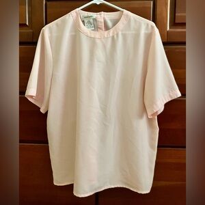 Vintage Worthington Light Pink Short-Sleeve Blouse Size L